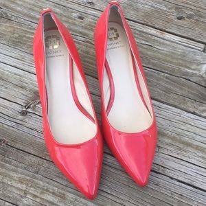 Red Patten Leather Pumps